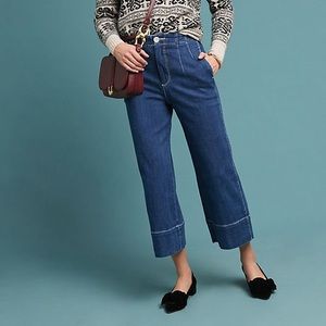 Pilcro Anthropologie Wide Leg Cropped Jeans